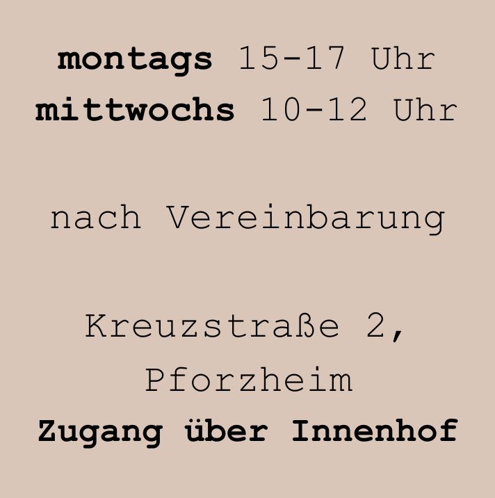 Wann? montags 15 bis 17 Uhr und mittwochs 10 bis 12 Uhr. Wo? Calwer Straße 2 bis 6